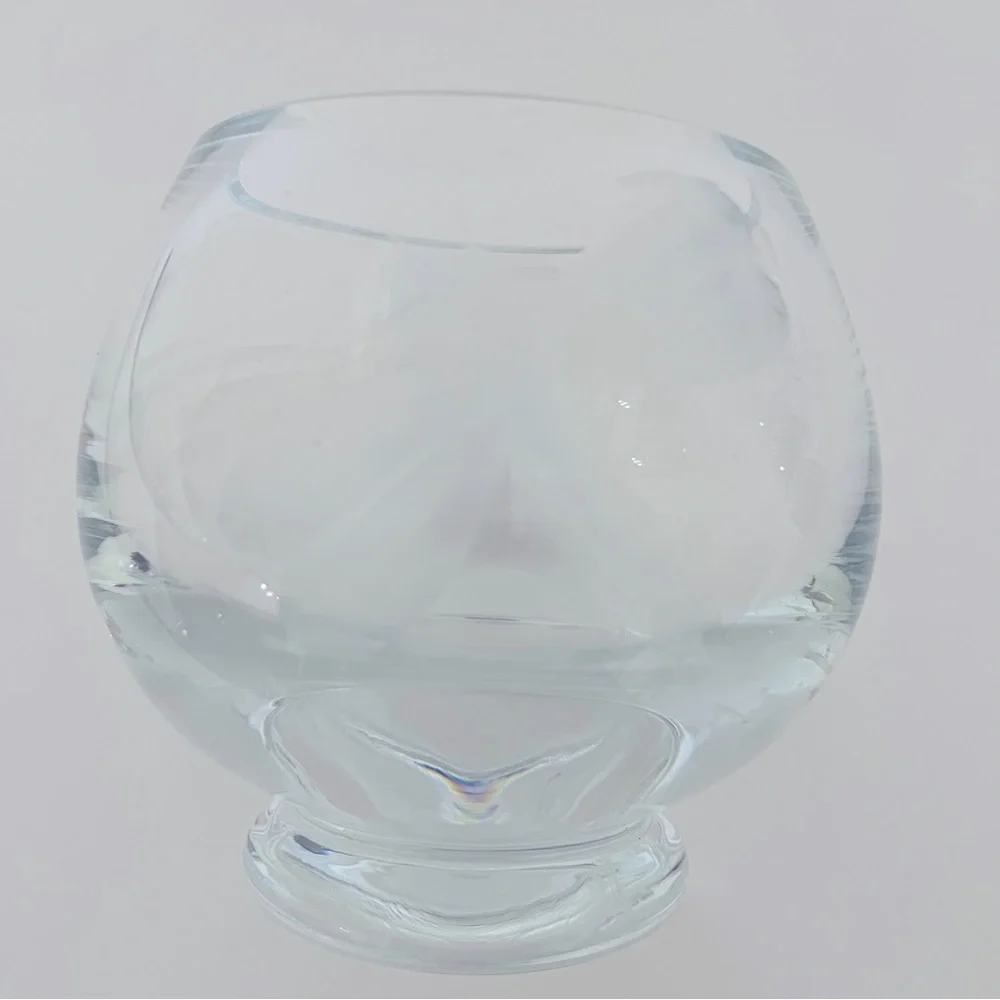 CRATE&BARREL X Krosno Crystal Votive Tea Light Candle Holder Dragonfly Etched